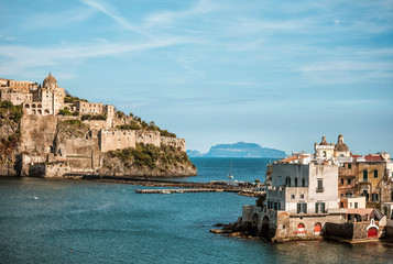Fototapeta na wymiar Ischia island and Capri island