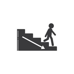 people walking to down on upstair vector illustration
