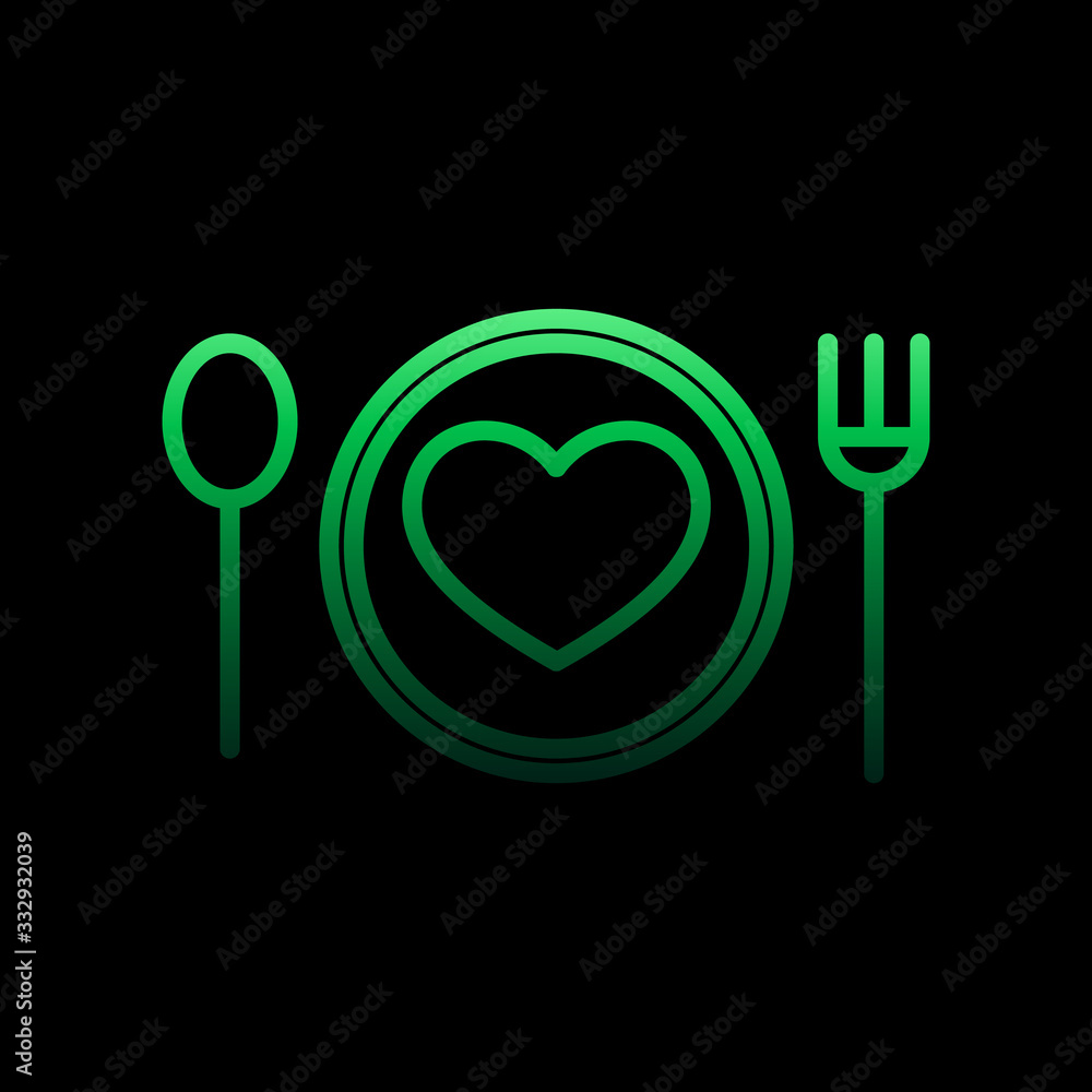Poster heart dish nolan icon. simple thin line, outline vector of heartbeat icons for ui and ux, website or