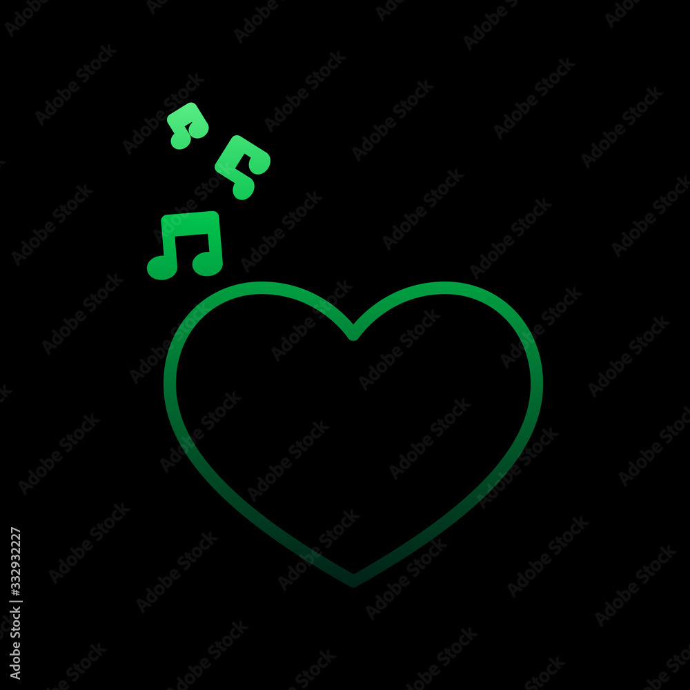 Poster love song with heart nolan icon. simple thin line, outline vector of heartbeat icons for ui and ux, 