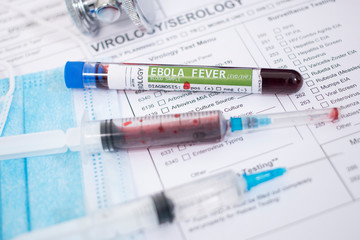 Blood samples with infected virus