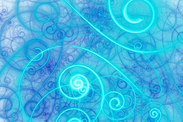 Neon glowing twisted cosmic lines flying in the space. Turbulence curls flow colorful motion. Fluid and smooth astronomy vortex swirl structure. Abstract creative modern background