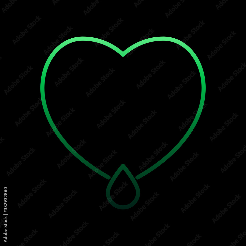 Poster bleeding heart nolan icon. simple thin line, outline vector of heartbeat icons for ui and ux, websit