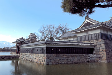 春の松本城の風景