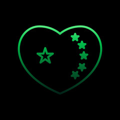 heart flag of China nolan icon. Simple thin line, outline vector of Heartbeat icons for ui and ux, website or mobile application