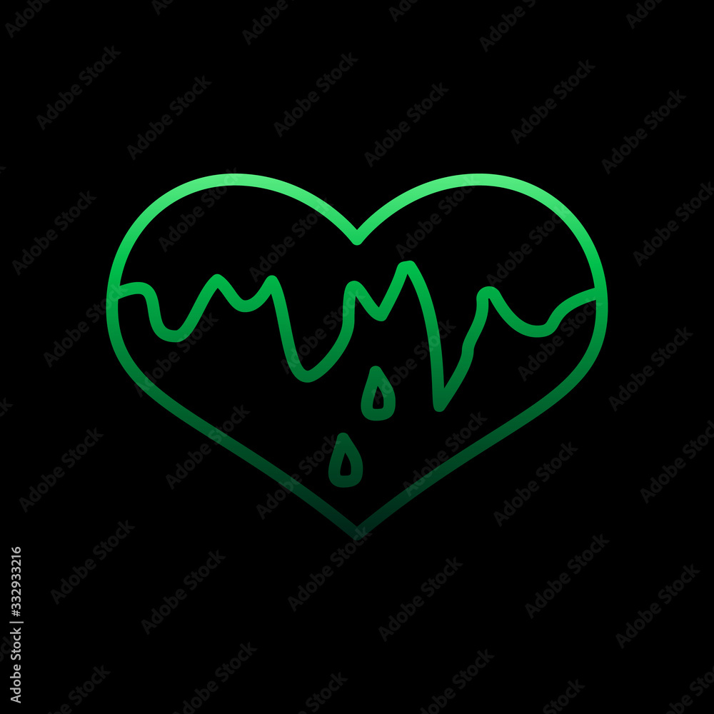 Poster chocolate heart nolan icon. simple thin line, outline vector of heartbeat icons for ui and ux, websi