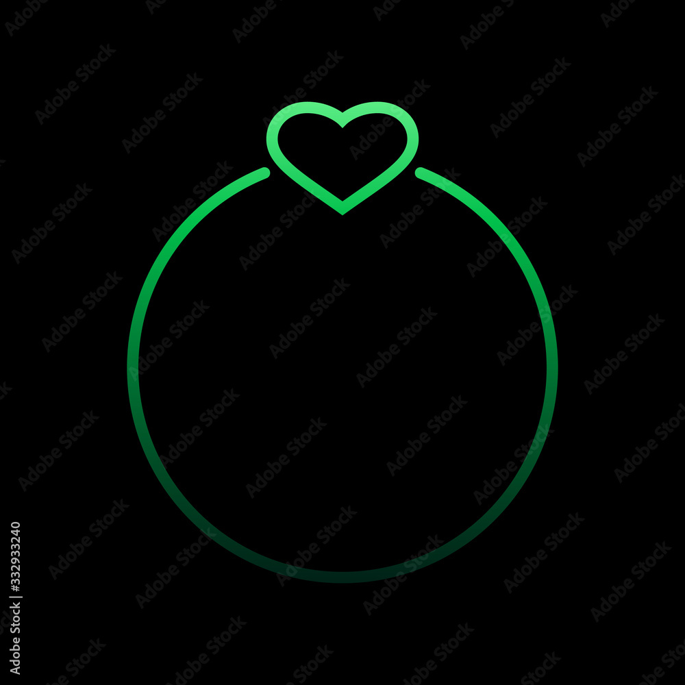 Poster ring of love with heart nolan icon. simple thin line, outline vector of heartbeat icons for ui and u