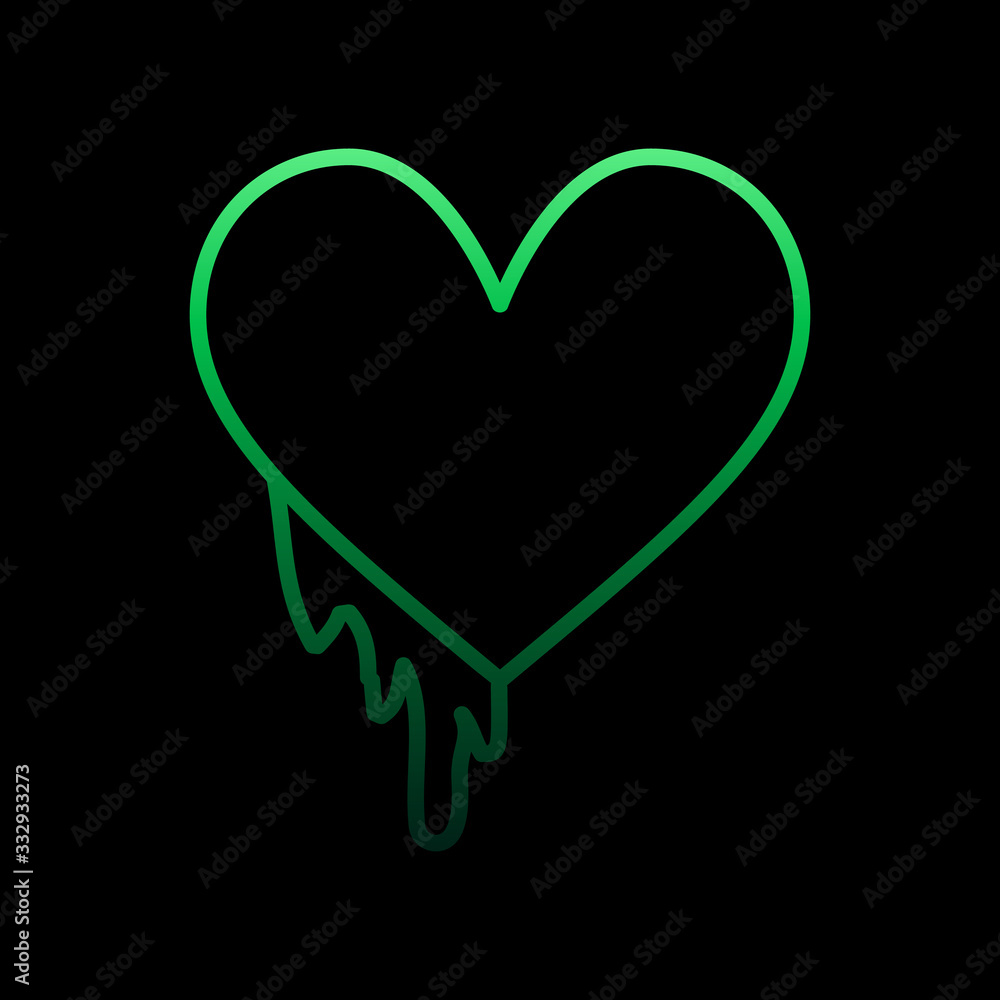 Poster melting heart nolan icon. simple thin line, outline vector of heartbeat icons for ui and ux, website