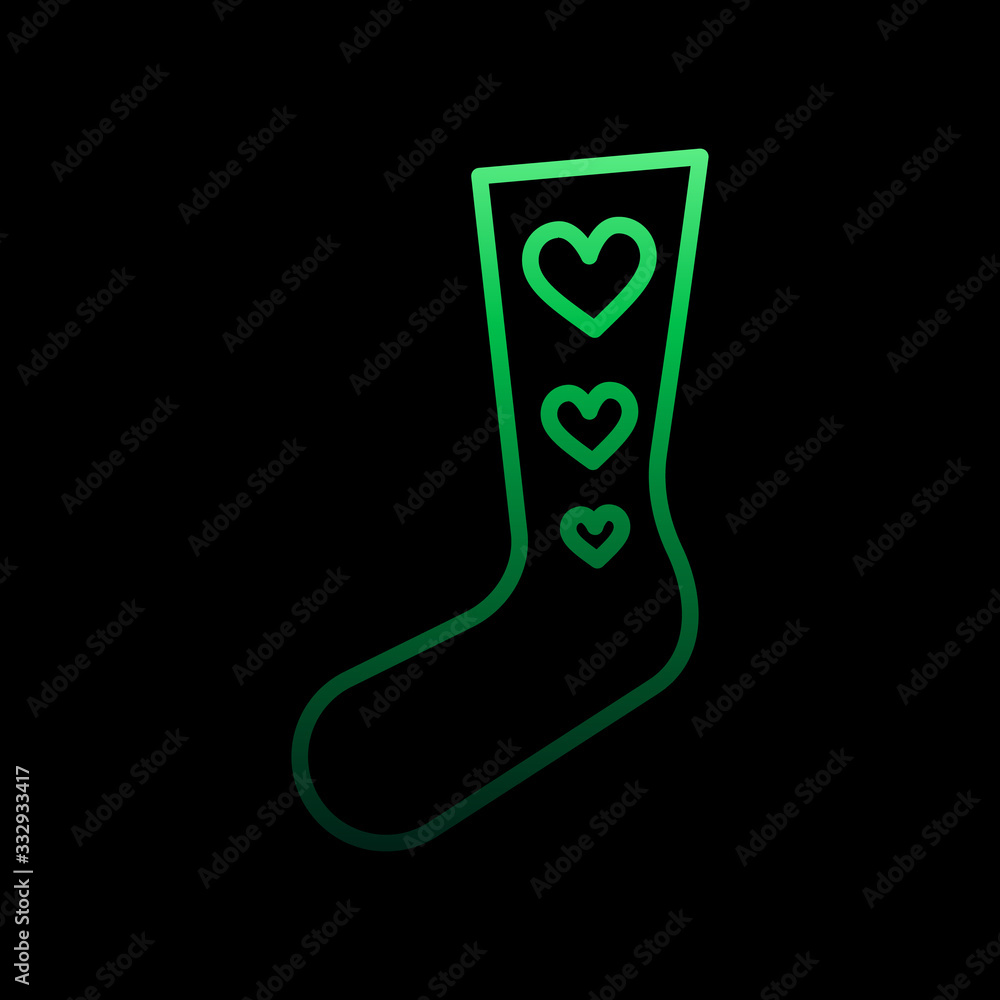 Poster sock with hearts nolan icon. simple thin line, outline vector of heartbeat icons for ui and ux, webs