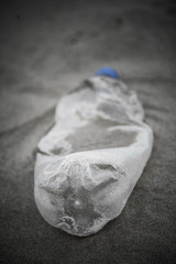plastic bottle rejected by the sea