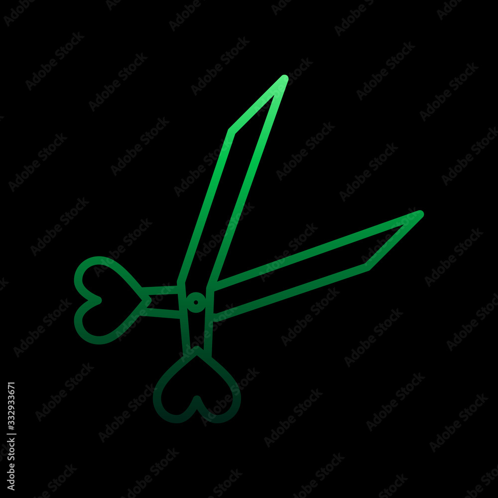 Poster scissors with heart nolan icon. simple thin line, outline vector of heartbeat icons for ui and ux, w