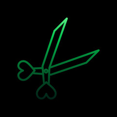 scissors with heart nolan icon. Simple thin line, outline vector of Heartbeat icons for ui and ux, website or mobile application