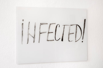 Infected message on white board