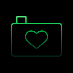 photography lover heart nolan icon. Simple thin line, outline vector of Heartbeat icons for ui and ux, website or mobile application © Jamila
