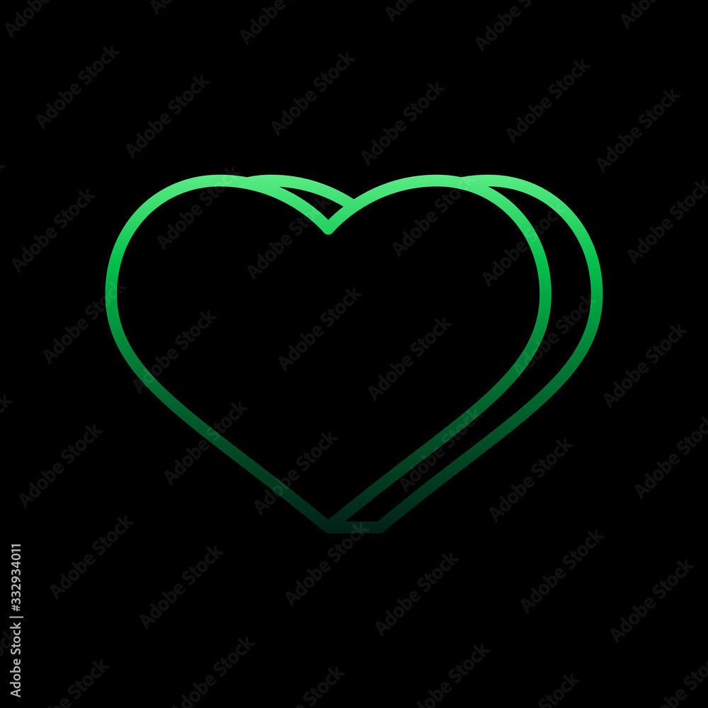 Poster heart 3d form nolan icon. simple thin line, outline vector of heartbeat icons for ui and ux, website