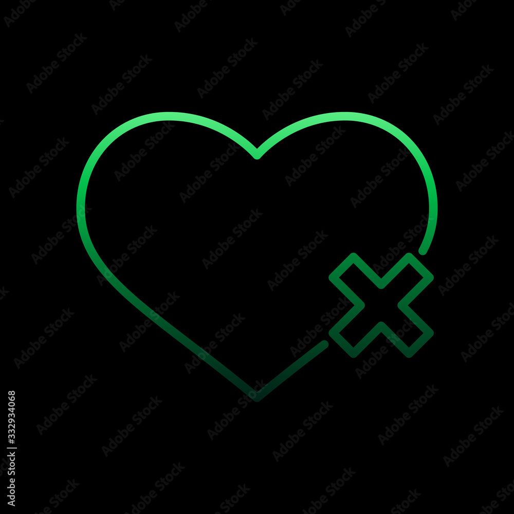 Aufkleber no heart nolan icon. simple thin line, outline vector of heartbeat icons for ui and ux, website or m