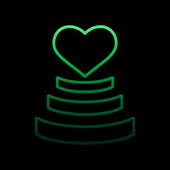 heart shaped 3 layered cake nolan icon. Simple thin line, outline vector of Heartbeat icons for ui and ux, website or mobile application