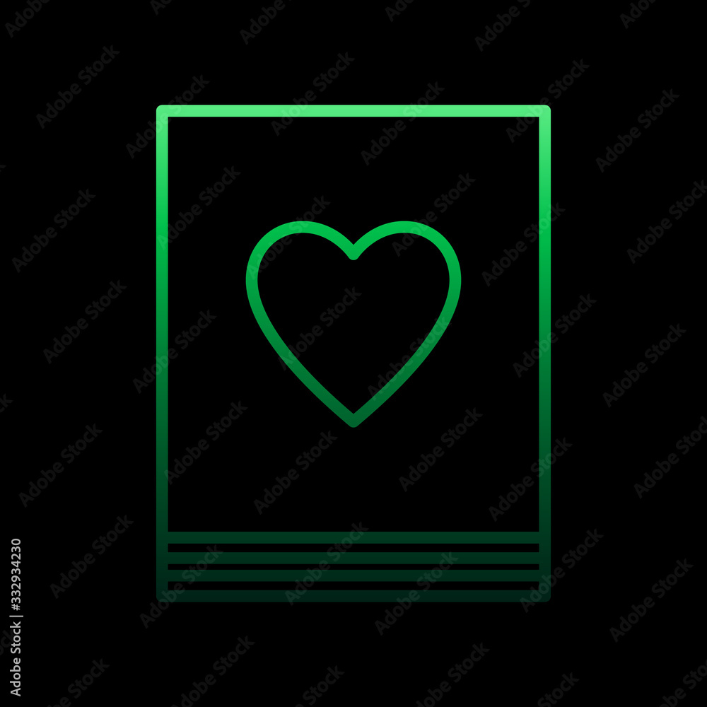 Poster book with heart nolan icon. simple thin line, outline vector of heartbeat icons for ui and ux, websi