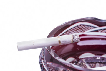 Close image of cigarette in ashtray