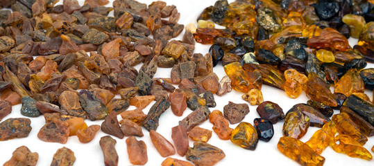 Amber on traditional  wayr of a street market