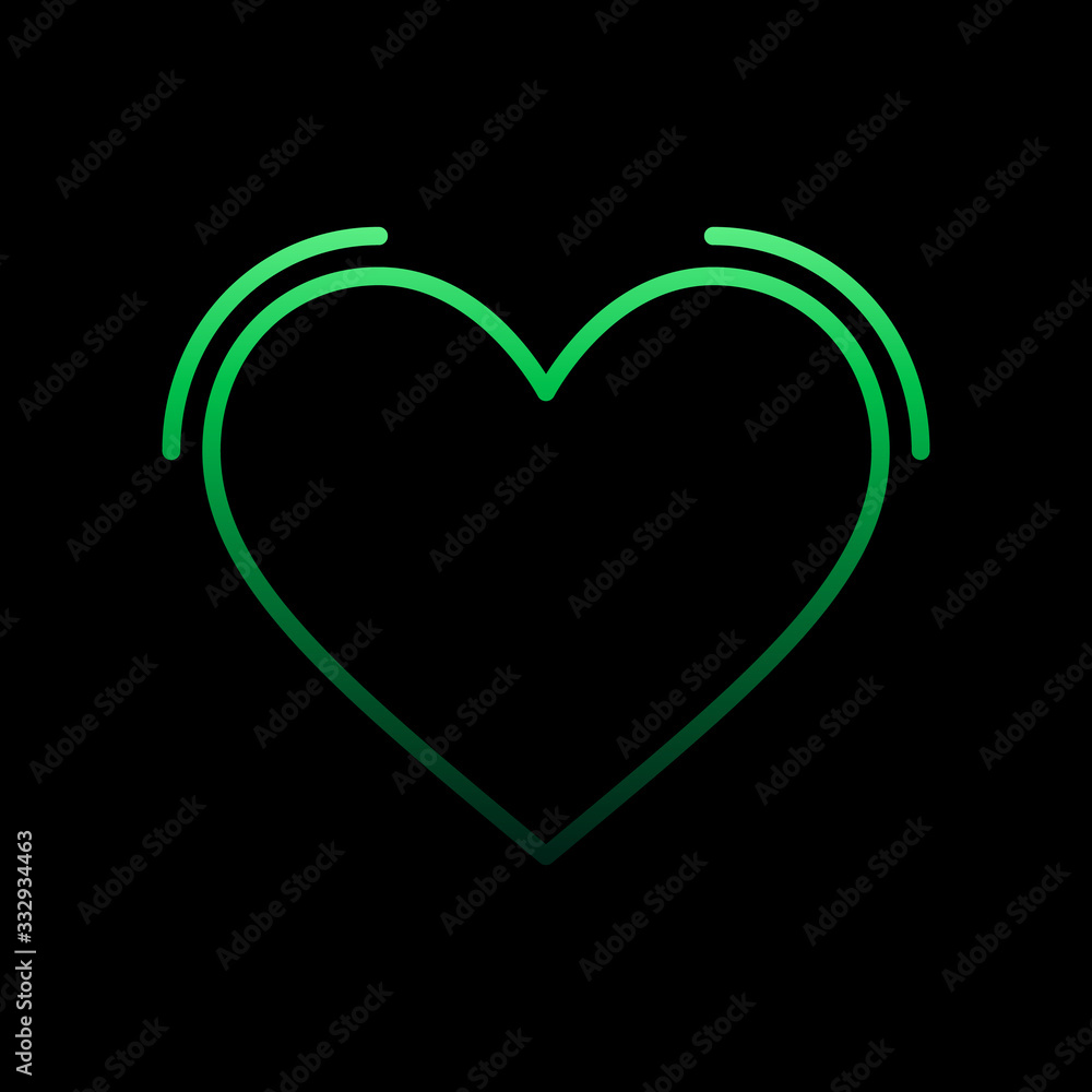 Poster heart wings with lines nolan icon. simple thin line, outline vector of heartbeat icons for ui and ux