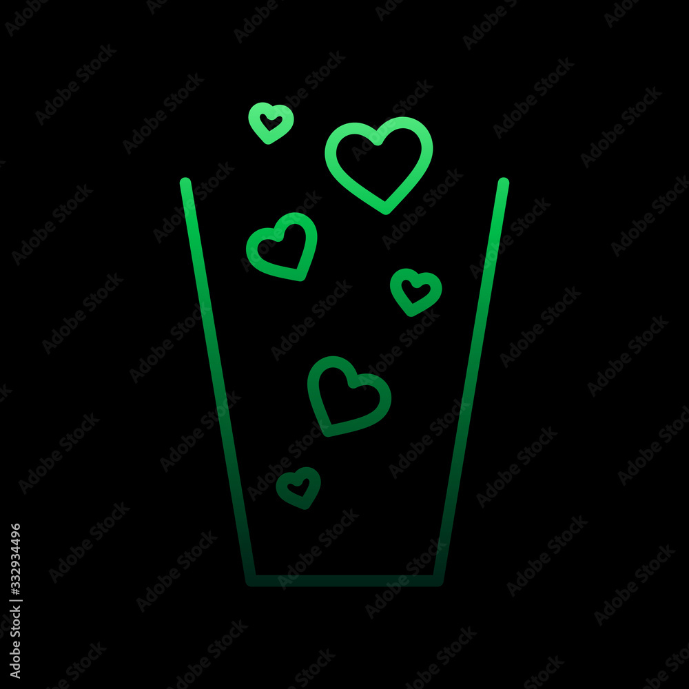 Poster trash container full of heart nolan icon. simple thin line, outline vector of heartbeat icons for ui