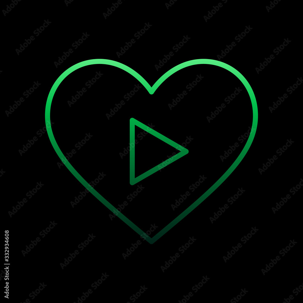Poster heart play button nolan icon. simple thin line, outline vector of heartbeat icons for ui and ux, web