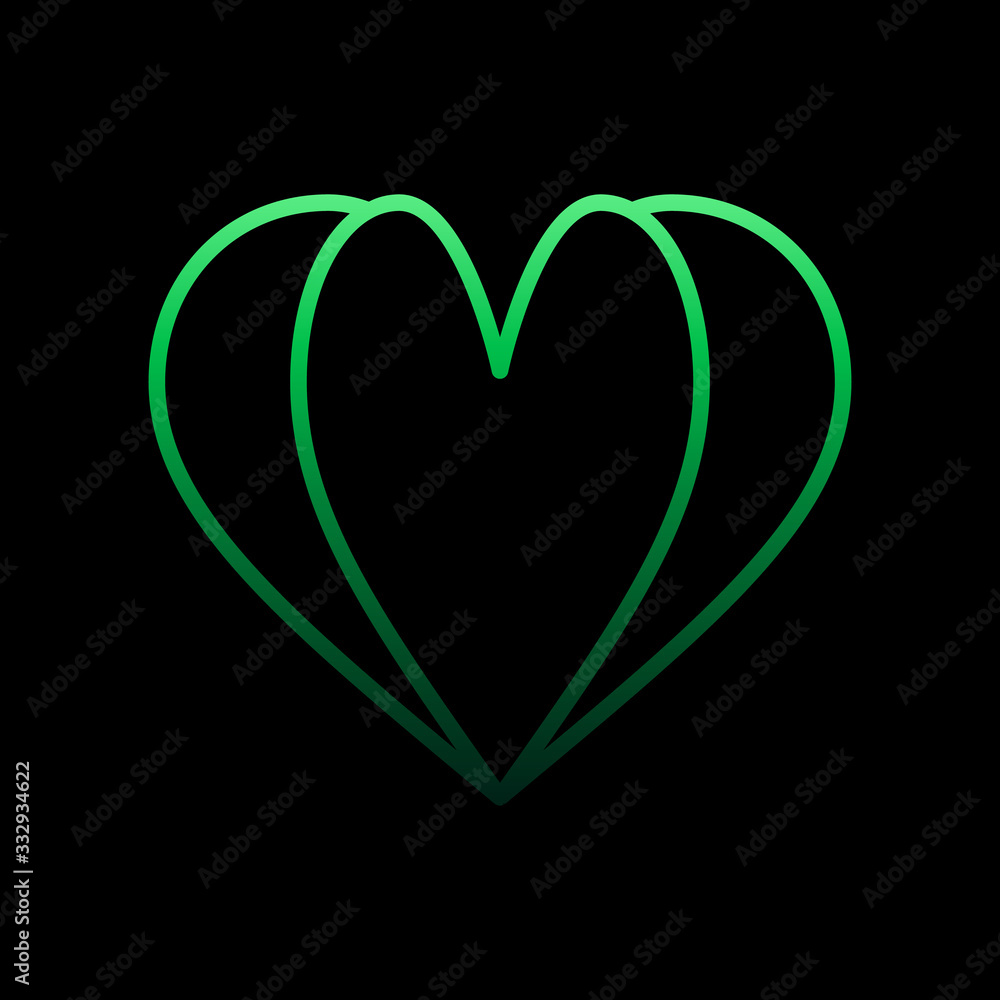 Poster heart shaped open book nolan icon. simple thin line, outline vector of heartbeat icons for ui and ux