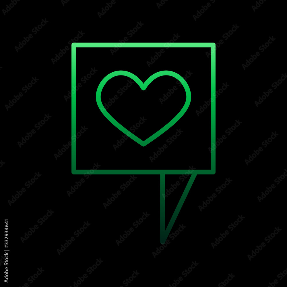 Poster heart notification speech bubble nolan icon. simple thin line, outline vector of heartbeat icons for
