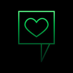 heart notification speech bubble nolan icon. Simple thin line, outline vector of Heartbeat icons for ui and ux, website or mobile application