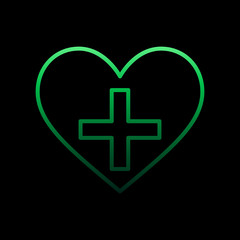 heart flag of Swiss nolan icon. Simple thin line, outline vector of Heartbeat icons for ui and ux, website or mobile application