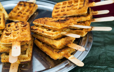 Sweet fresh Viennese waffles