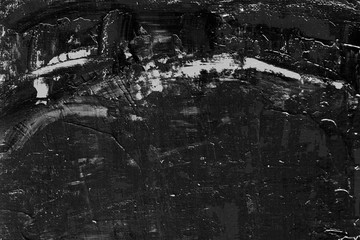 Fototapeta premium Abstract art background. Acrylic painting. Fragment of the canvas. Black texture. Modern Art. 