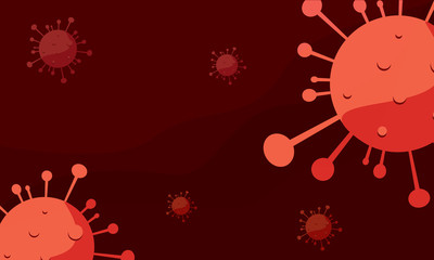 Coronavirus COVID-19. Virus cell red abstract background. flat vector design