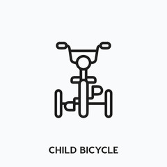 child bicycle icon vector. child bicycle  symbol sign