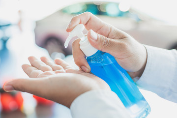 Man people Wash hands alcohol gel health care with covid 19 for stop covid 19 virus covid-19 or corona protected Help protect For social distancing world and people stop virus warning