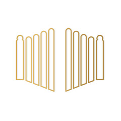 golden modern gate- vector illustration