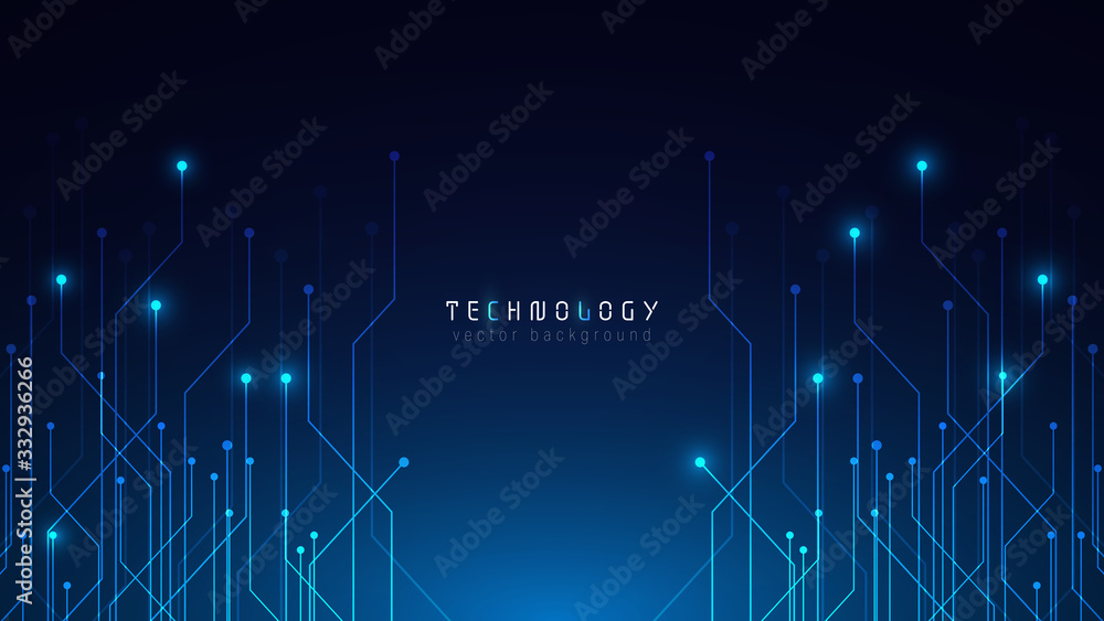 Aufkleber futuristic blue abstract circuit technology cyberspace vector background,speed data transfer backgro