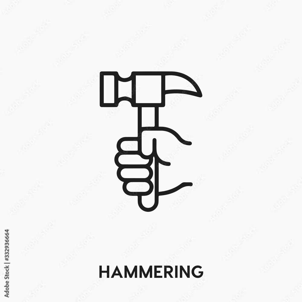 Wall mural hammering icon vector. hand hammer and tool icon vector symbol illustration. modern simple vector ic