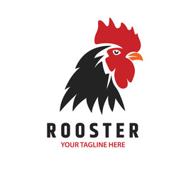 Head Rooster Logo Vector Template Design Illustration