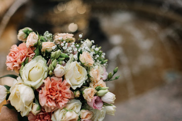 close up of wedding bouquet