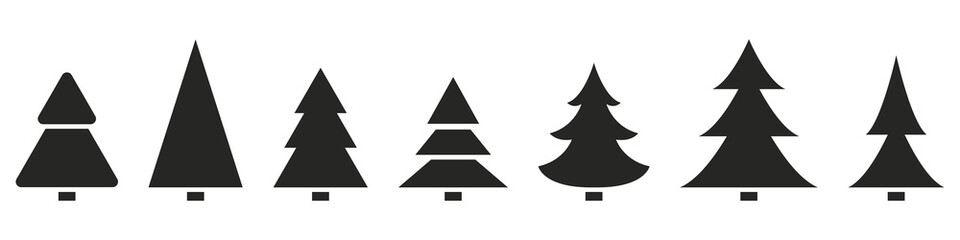 Materiał do szycia Christmas tree icons. Set. Vector illustration