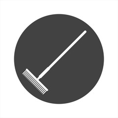 Garden rake icon. Outline garden rake vector icon for web design isolated on white background