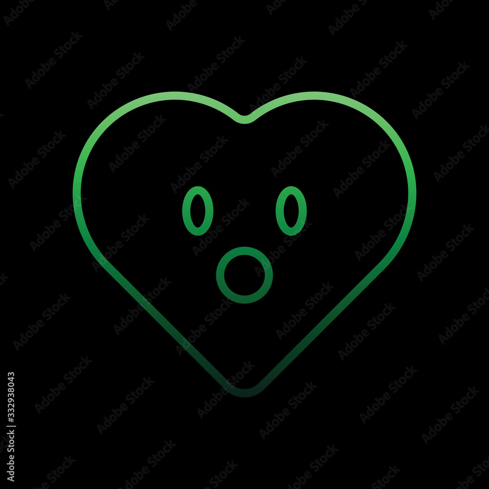Poster amazed emoji nolan icon. simple thin line, outline vector of heart emotions icons for ui and ux, web