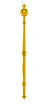 Golden Sceptre 3D Rendering Illustration