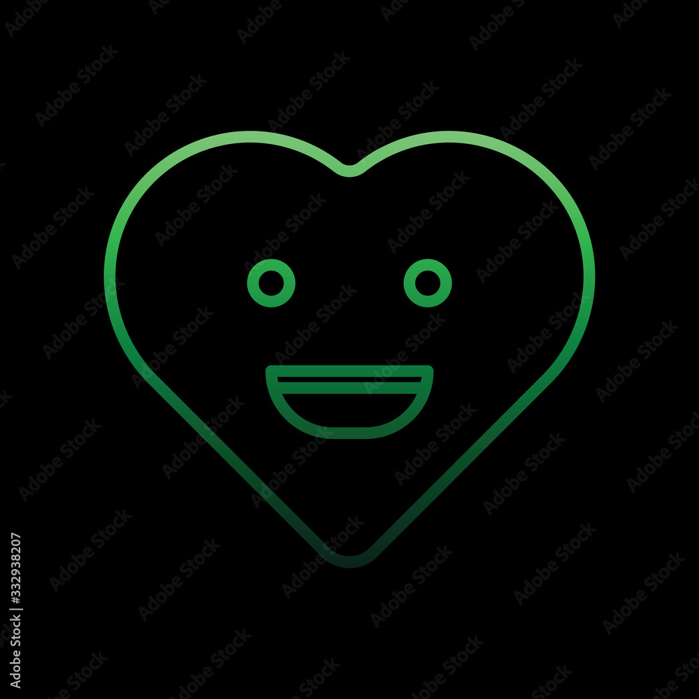 Poster emoji grinning nolan icon. simple thin line, outline vector of heart emotions icons for ui and ux, w