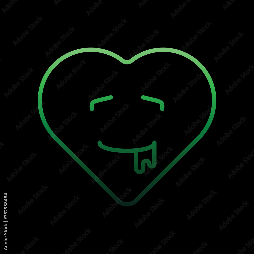 Poster drooling emoji nolan icon. simple thin line, outline vector of heart emotions icons for ui and ux, w