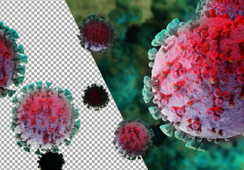  Microscopic View of Coronavirus Disease Mockup