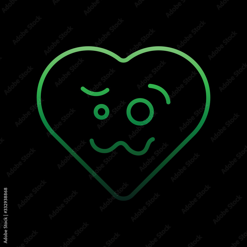 Poster emoji nervous nolan icon. simple thin line, outline vector of heart emotions icons for ui and ux, we