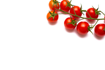 Fresh Cherry tomatoes on a white background